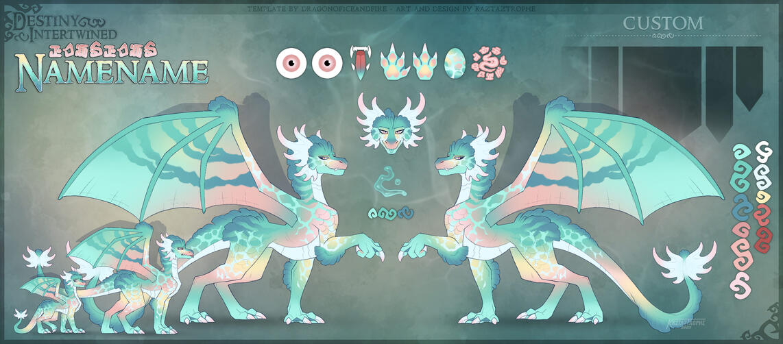 Reference sheet with three fullbodies (clean-up & colored), original design
